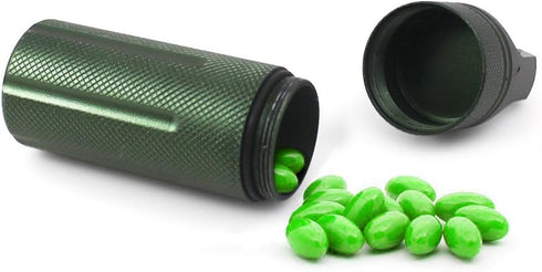 SENHAI Air-Tight EDC Accessory Case | Waterproof Pill Capsule Fob Bottle, 2 Pack Aluminum Outdoor Dry Containers