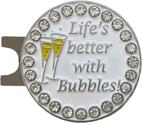 Par 3 Kit | Includes Golf Towel, Tee Bag with 4 Tees, and Bling Golf Ball Marker with Hat Clip - Perfect Gift for Women