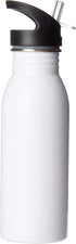 Stainless Water Bottle with Panda Design, 600ml Sport Top (White)