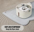 Dog Food Mat (Ash, 24 * 15'') with Residue Collection Pocket, Silicone Pet Feeding Mat for High Edges