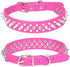 Adjustable Spiked Dog Collar, Mushrooms Rivet Studded PU Leather for Cats and Puppy Dogs (M, Hot Pink)