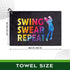 Swing Swear Repeat Funny Golf Towel, Polyester and Cotton Blend, Golf Gifts for Men, Husband, Boyfriend, Dad