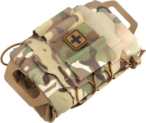 SABADO Rapid/Quick Deploy First Aid Kit, Tactical IFAK Pouch, Two-Piece System Med Roll Carrier, Outdoor Bag
