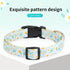 Adjustable Dog Collars with Buckle, Soft Fancy Flower Design for Cute Girl Boy Dogs, Small Medium Large (Cyan-Daisy)