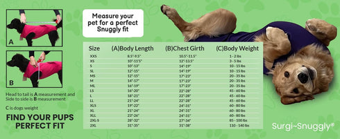 SurgiSnuggly Dog Bodysuit Onesie for XL Dogs After Surgery, Breathable Vet Approved Fabric
