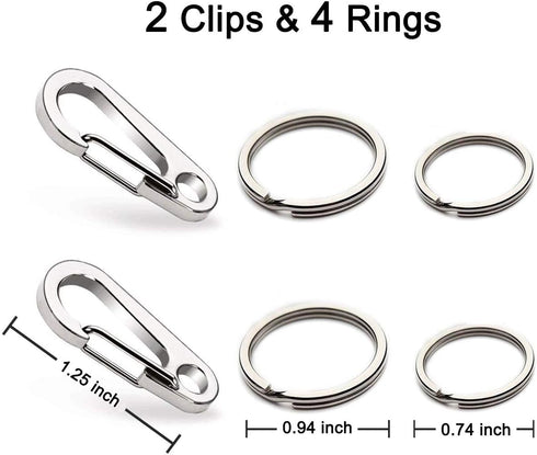 COMTIM 2 Pack Dog Tag Clips - Stainless Steel Heavy Duty Quick Clips Pet ID Tag Holder for Dog/Cat Collar