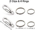 COMTIM 2 Pack Dog Tag Clips - Stainless Steel Heavy Duty Quick Clips Pet ID Tag Holder for Dog/Cat Collar