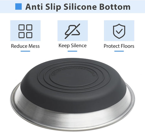 Premium Stainless Steel Dog Bowls, Non-Slip, 2.5 Cups Capacity, Durable and Safe for Pets