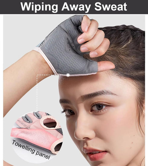 SUJAYU Gym Gloves Workout Gloves Women, Anti-Slip Breathable Gym Essentials Women for Weightlifting Cycling Training