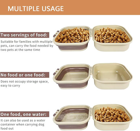 Collapsible Dog Bowl, Portable Leak Proof Feeder for Pet Food and Water, Travel Bowls for Camping and Hiking