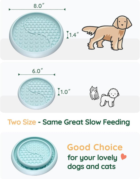 evenco (8.0" 1.4" Lick Mat for Dogs, Silicone Slow Feeder Licking Mat with Non-Slip Suction Cups, Freeze-Friendly Lick