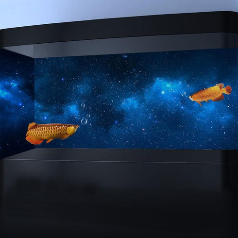 36X18IN Art Starry Aquarium Background with 8 EVA Double-Sided Tape, Starry Fish Tank Decorations
