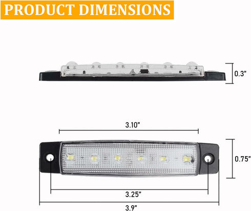 PSEQT LED Boat Interior Lights | Marine Courtesy Light Strip for Fishing, Pontoon, Kayak, Yacht (White 10Pcs)