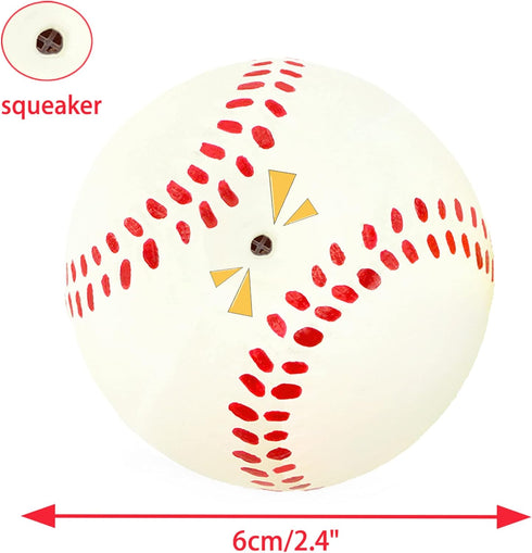 4 Pack 2.4" Sets CHIWAVA Squeak Latex Puppy Dog Toy Ball Sports Balls Fetch Interactive Toy for Small Dogs