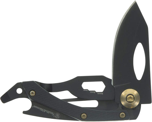 Smith & Wesson Multi-Tool 5.5in Stainless Steel Folding Knife with 2in Drop Point Blade and S.S. Handle for Outdoor, Tactical, Survival and EDC by Smith & Wesson