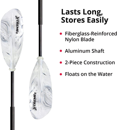 SeaSense Xtreme 2 Kayak Paddle, 84” - Fiberglass Reinforced Nylon Blades, 2-Piece Construction for Sport, Sea,