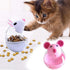 shlutesoy Pet Cat Kitten Mouse Shape Treat Holder Food Storage Dispenser Chew Play Toy Cat Interactive Toys Indoor Pink