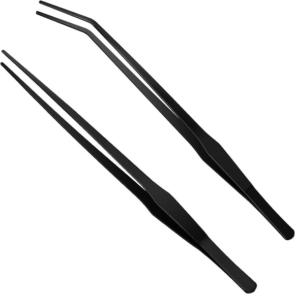 Aquarium Tweezers Extra Long 15 inches, Luxiv Stainless Steel Straight and Curved Tweezers for Fish Tank Plant Aquascape