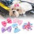 HEEPDD 20pcs Pet Grooming Bows with Faux Pearls - Hair Bands for Cats, Dogs, Kittens, Puppies
