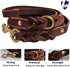 Braided Leather Dog Leash 10 Foot - Full Grain Heavy Duty for Large Medium Small Dogs, 10 Ft Soft Leather Lead