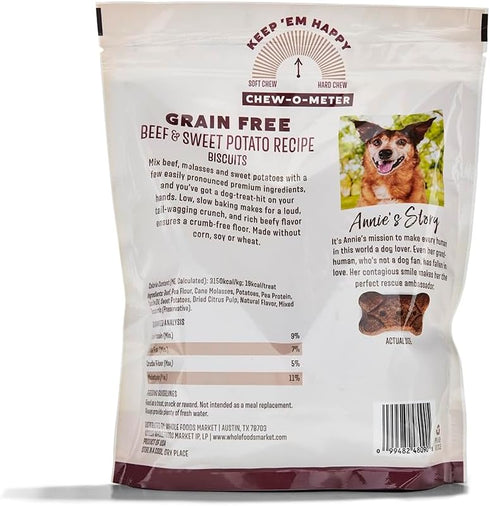 Whole Paws, Grain Free Beef & Sweet Potato Recipe Dog Biscuits, 16 oz