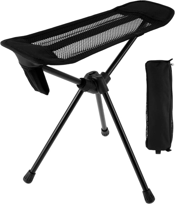 YLMFTNU Camping Chair Foot Rest, Portable, Black Aluminum Alloy + Oxford Cloth, 15.55"H