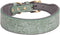 Leather Dog Collar for Large, Medium & Small Dogs, Adjustable Soft Padded Embossed Print Collar (M, Green)