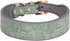 Leather Dog Collar for Large, Medium & Small Dogs, Adjustable Soft Padded Embossed Print Collar (M, Green)