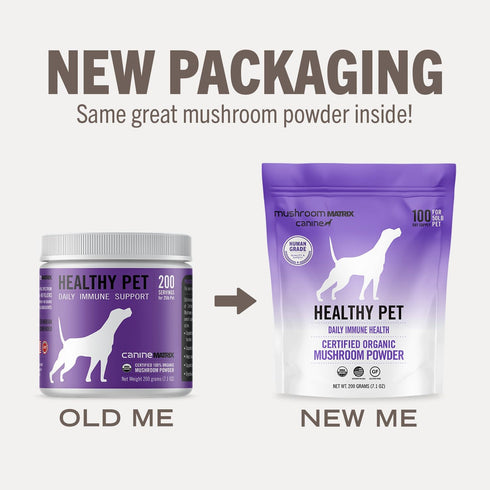 Om Mushroom Matrix Pet - Canine, Daily Functional Immune Support for Dogs & Cats, 200 Grams, USA Grown