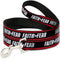 Buckle-Down Pet Leash, Faith Greater Than Fear Stripe in Red Black White, 4 Feet Long, 1.0 Inch Wide