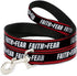 Buckle-Down Pet Leash, Faith Greater Than Fear Stripe in Red Black White, 4 Feet Long, 1.0 Inch Wide