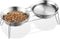 Elevated Cat Bowls, 5.9 Inch Wide Stainless Steel Food Bowls with Metal Stand, Raised Dish for Cats & Kittens, Whisker