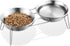 Elevated Cat Bowls, 5.9 Inch Wide Stainless Steel Food Bowls with Metal Stand, Raised Dish for Cats & Kittens, Whisker