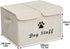 Geyecete Large Linen Fabric Storage Boxes, Foldable Bin Box Containers with Lid and Handles for Dog Apparel & Toys -