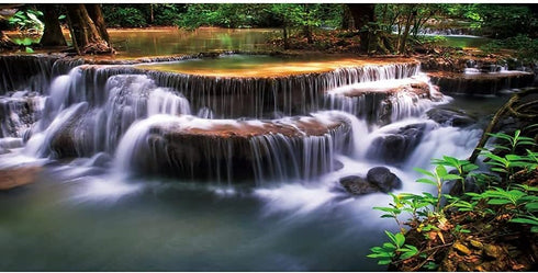 AWERT 48x18 inches Waterfall Terrarium Background, Tropical Rainforest Aquarium Background for Reptile Habitat (Vinyl)