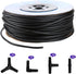 JIH Aquarium 320 Feet Standard 3/16" Black Flexible Airline Tubing with Black Plastic Connectors