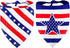 4th of July Dog Bandanas 2 Pack, American Flag Pet Scarf, Durable Fabric Patriotic Scarf for Small Medium Large Dogs