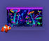 72X24IN Blacklight Aquarium Background, UV Reactive Mushroom & Starry Sky Terrarium Background with 10 EVA Tape