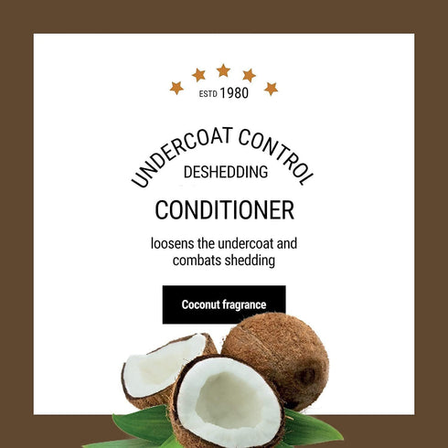 Undercoat Control Deshedding Dog Conditioner, 1 Gallon - Coconut Milk Fragrance, Omega 3 and 6 Rich, Reduces Shedding