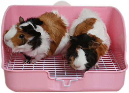 10"x8" Rat Small Litter Box, Square Corner Litter Box Training Pan with Grid Potty Tray Toilet for Cage Small