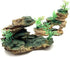 Aquarium Ornament Rock Cave, Artificial Mountain View Stone with Moss Tree for Fish Tank Decoration