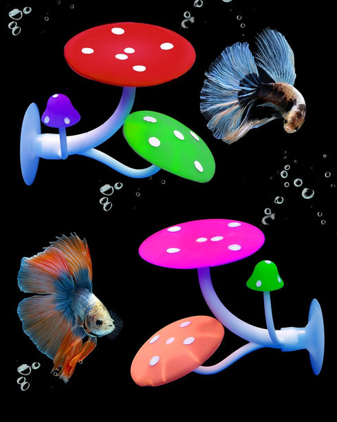 Uniclife Betta Mushroom Hammock - Soft Aquarium Rest Bed with Suction Cup, 2 Pack