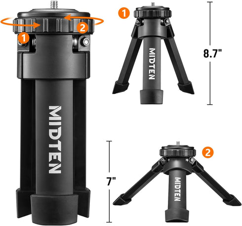 360 MidTen Portable Shooting Rest Tripod Rifle Stand for Range - Lightweight Bench Rest with Rotate V Yoke Holder