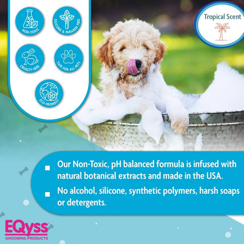 EQyss Premier Pet Shampoo, 16 oz, Cleanses & Moisturizes Coat, Adds Volume, Residue-Free Finish for All Pets