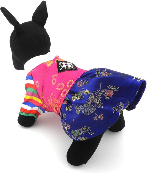 SELMAI Ethnic Dog Costume - Korean Traditional Knot Pendant Norigae Hanbok for Small Puppies & Cats
