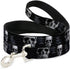 Buckle-Down Dog Leash, Geometric 3D Skull Face Chevron, 6 Feet Long, Black & Gray
