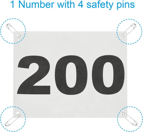 19x15cm Durable Waterproof Running Bib Numbers for Race Events