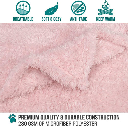 PetAmi Dog Blanket for Small Dogs, Pink Fluffy Soft Puppy Blanket, Sherpa Fleece Cat Blanket, Washable, Small 24x32