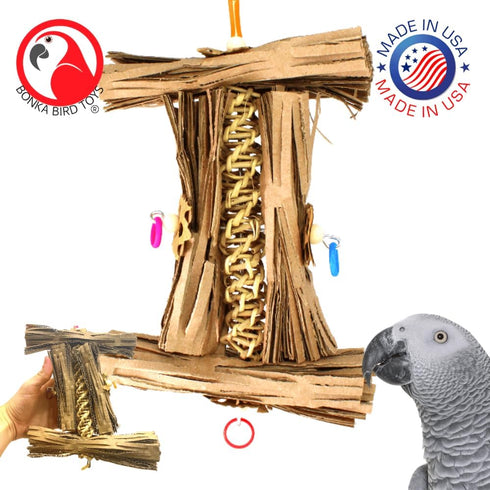 1547 Natural Helix Bonka Bird Toys, Cardboard Shredder Vine for Parrots, Parrotlets, Conures, and Cockatiels