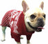Red Christmas Dog Sweater, Reindeer Holiday Festive Outfit for Dogs, Medium M Size 13" Back Length
